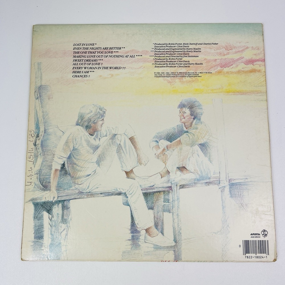 Air Supply Greatest Hits Vinyl LP Record 1983 Arista AL8 8024 Vintage Vinyl 12" - Picture 4 of 6